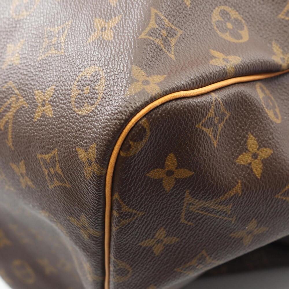 LOUIS VUITTON Authentic Brown Monogram Leather Keepall 60 Boston Bag - Picture 9 of 10